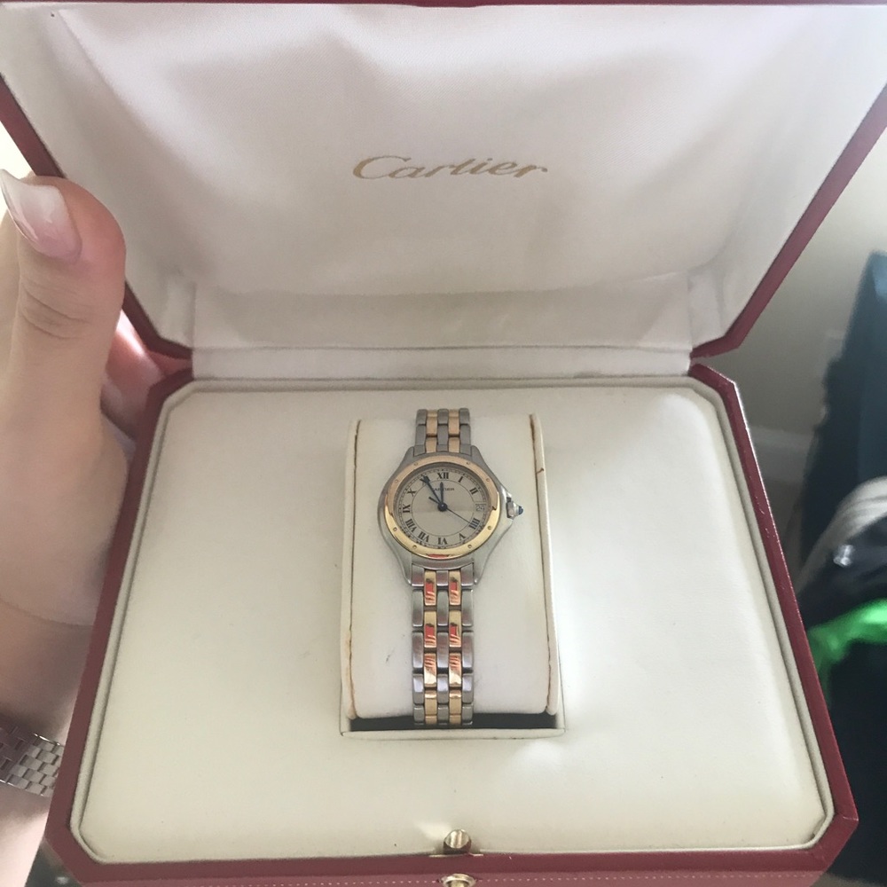 Authentic Cartier Cougar Watch 18k and stainless